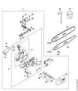 STIHL 4182-351-1000 Pakking positie 4 technische tekening