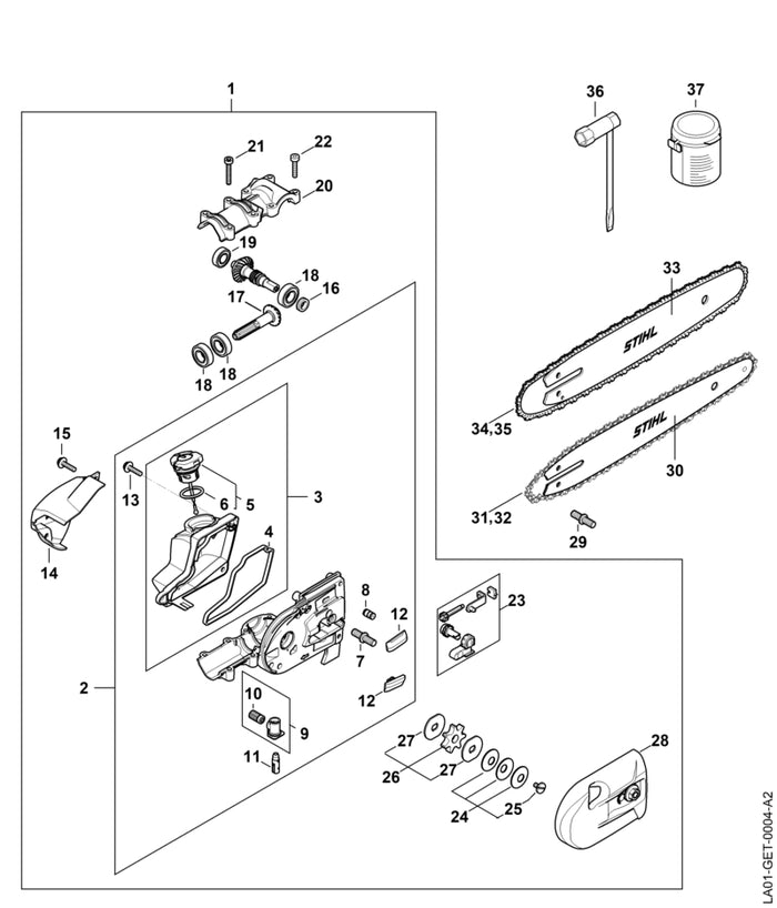 STIHL 9645-948-2470 O-ring 23x3 positie 6 technische tekening