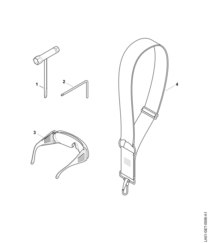 STIHL 4119-710-9012 Draagriem positie 4 technische tekening