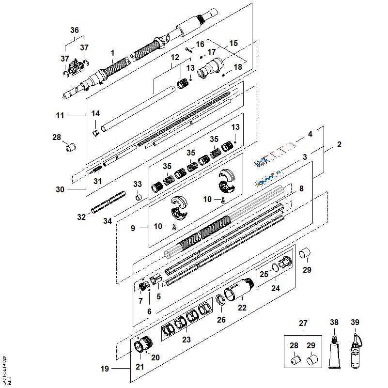 STIHL 4182-711-9822 Afstandsring positie 5 technische tekening