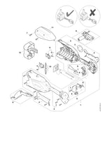 STIHL LA037901000 Handgreephuis positie 1 technische tekening