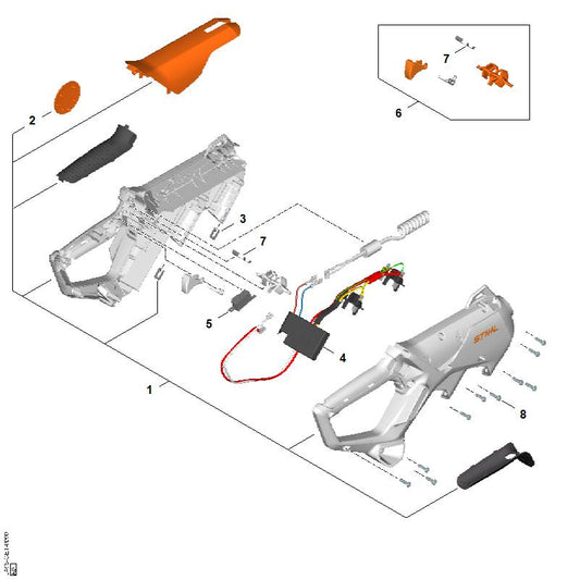 STIHL LA059671500 Typeplaatje positie 2 technische tekening