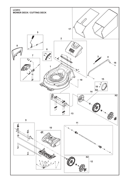 Husqvarna 598861201 onderdelentekening - positie 1