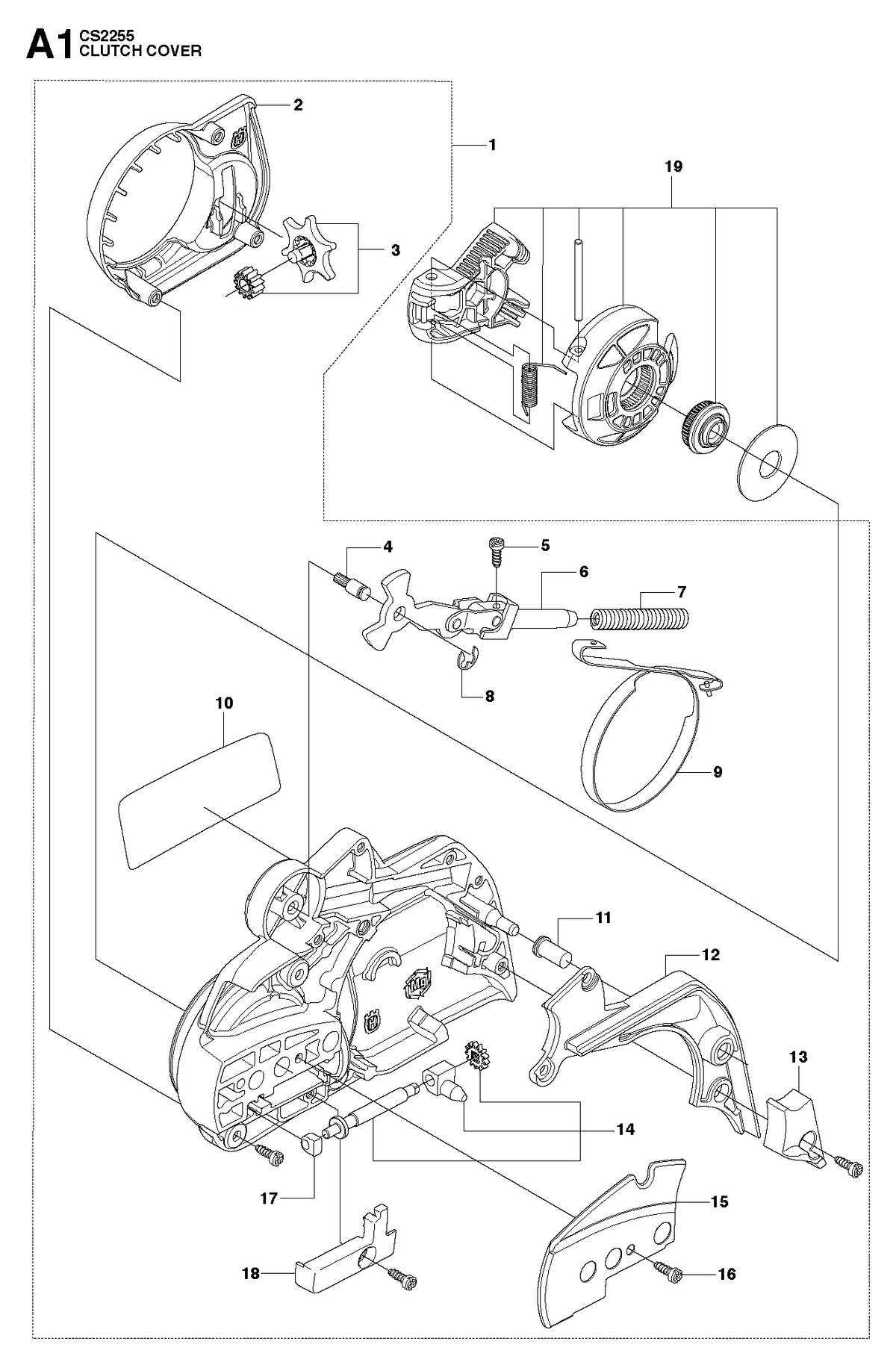 Husqvarna 544217202 onderdelentekening - positie 1