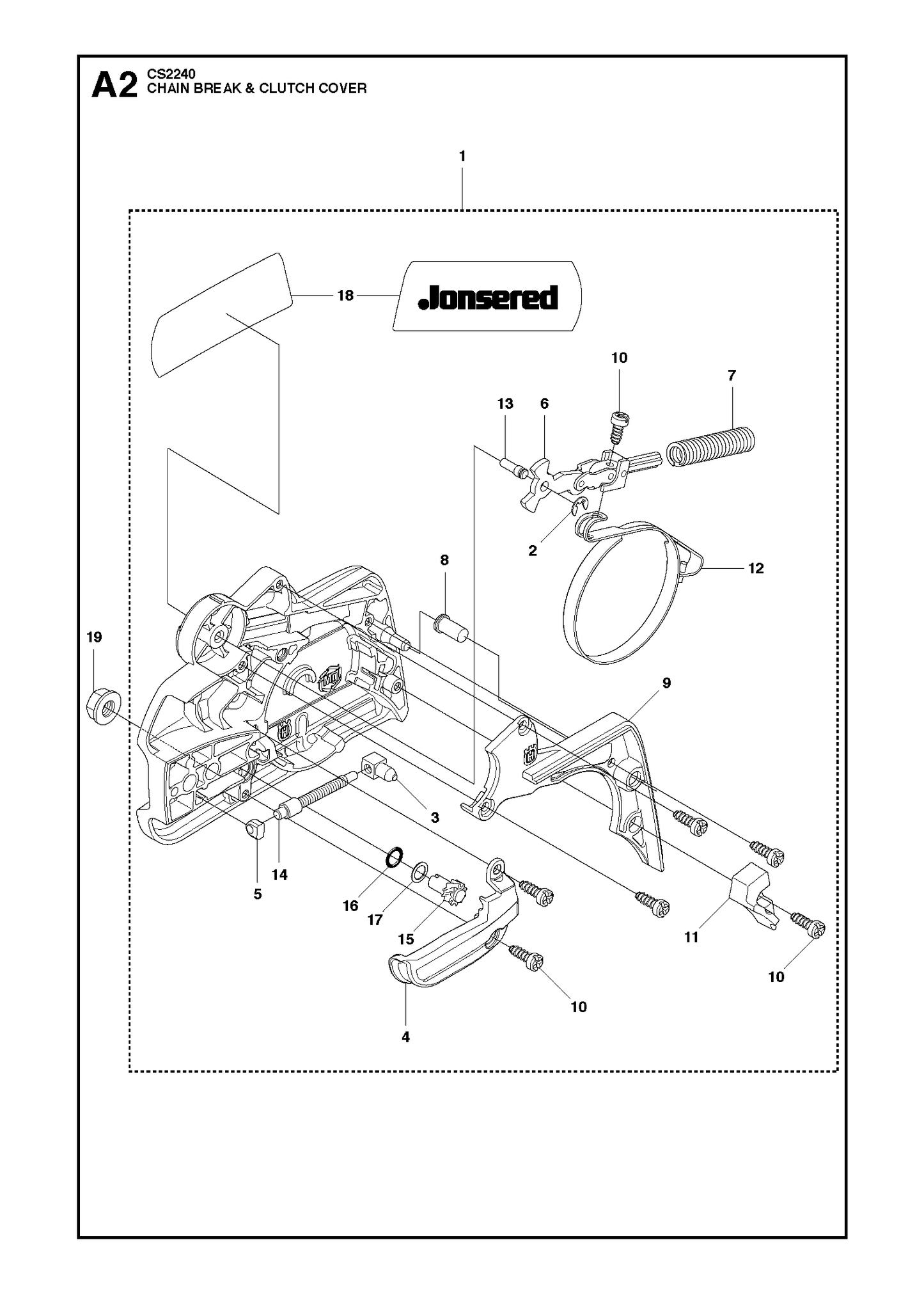 Husqvarna 501388202 onderdelentekening - positie 1