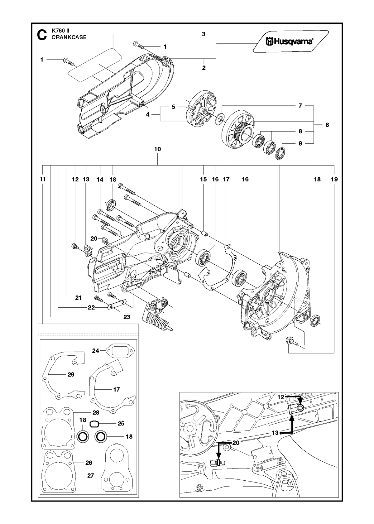 Husqvarna 522475702 onderdelentekening - positie 23
