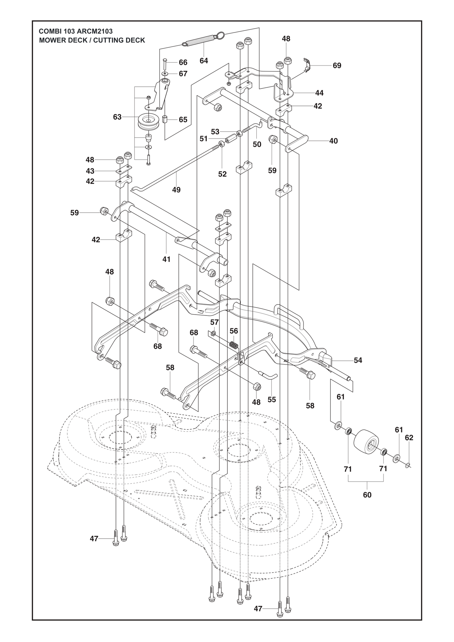 Husqvarna 506976801 onderdelentekening - positie 64