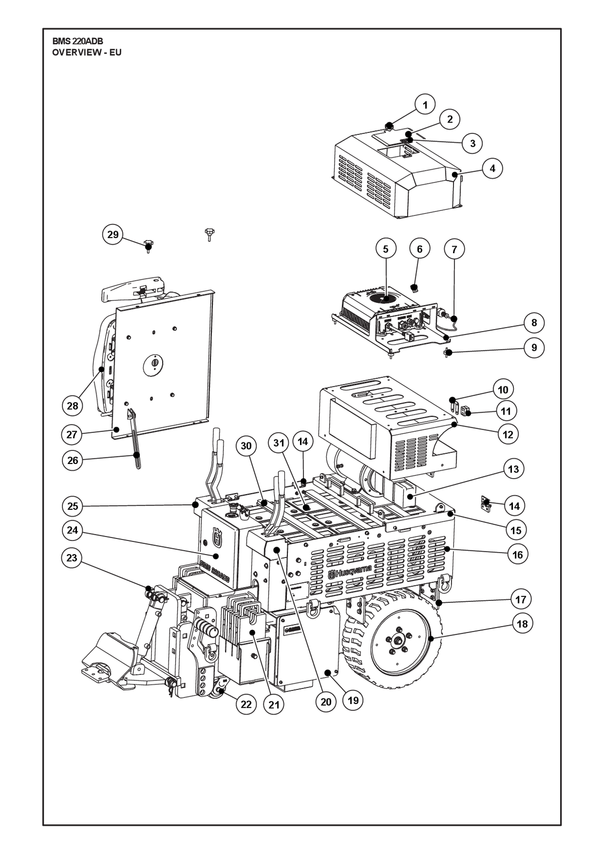 Husqvarna 533130402 onderdelentekening - positie 2