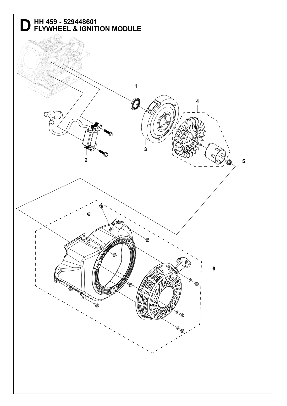 Husqvarna 599348929 onderdelentekening - positie 6