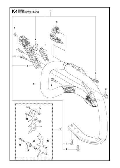 Husqvarna 576873005 onderdelentekening - positie 12