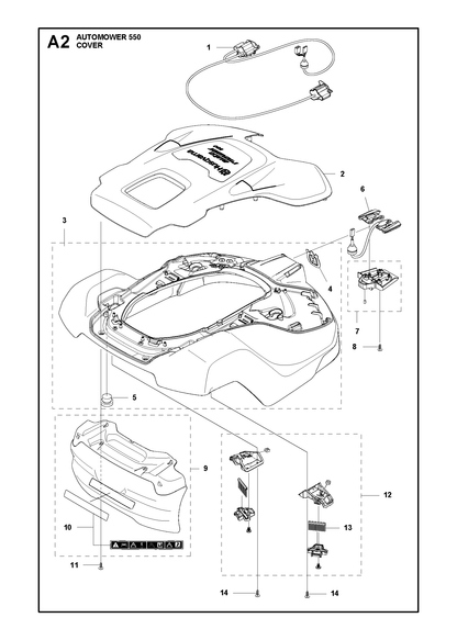 Husqvarna 588596701 onderdelentekening - positie 1