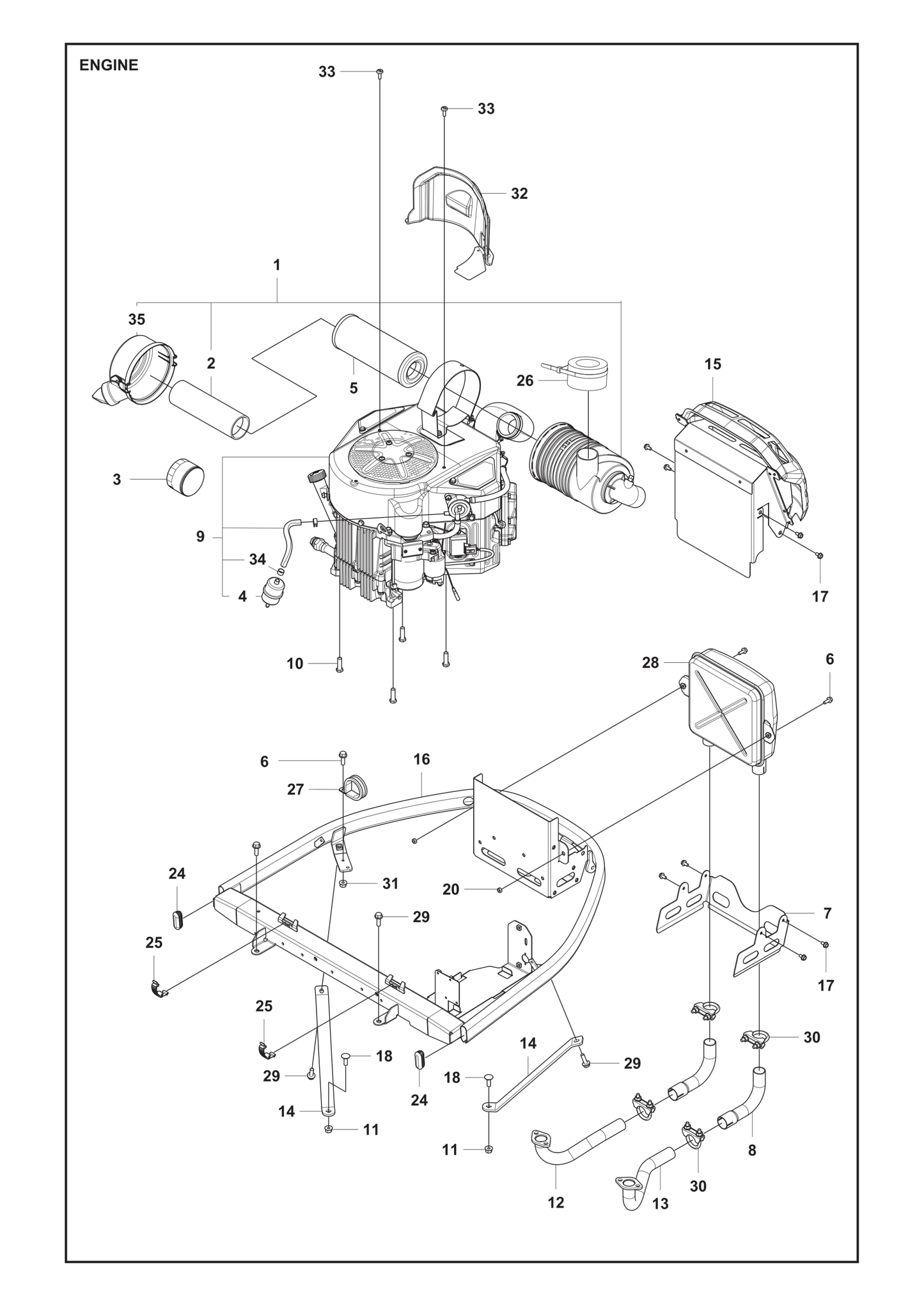 Husqvarna 504643601 onderdelentekening - positie 24
