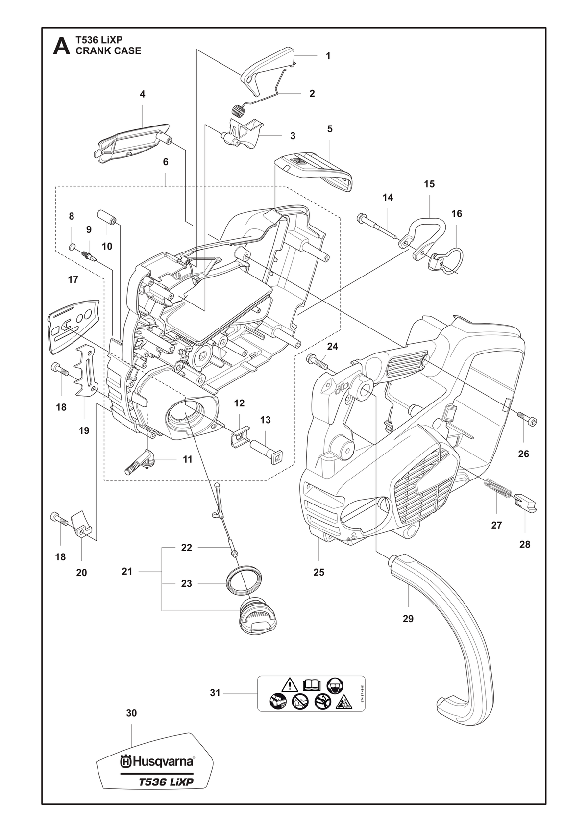 Husqvarna 578229001 onderdelentekening - positie 30