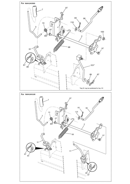 Husqvarna 595305901 onderdelentekening - positie 100