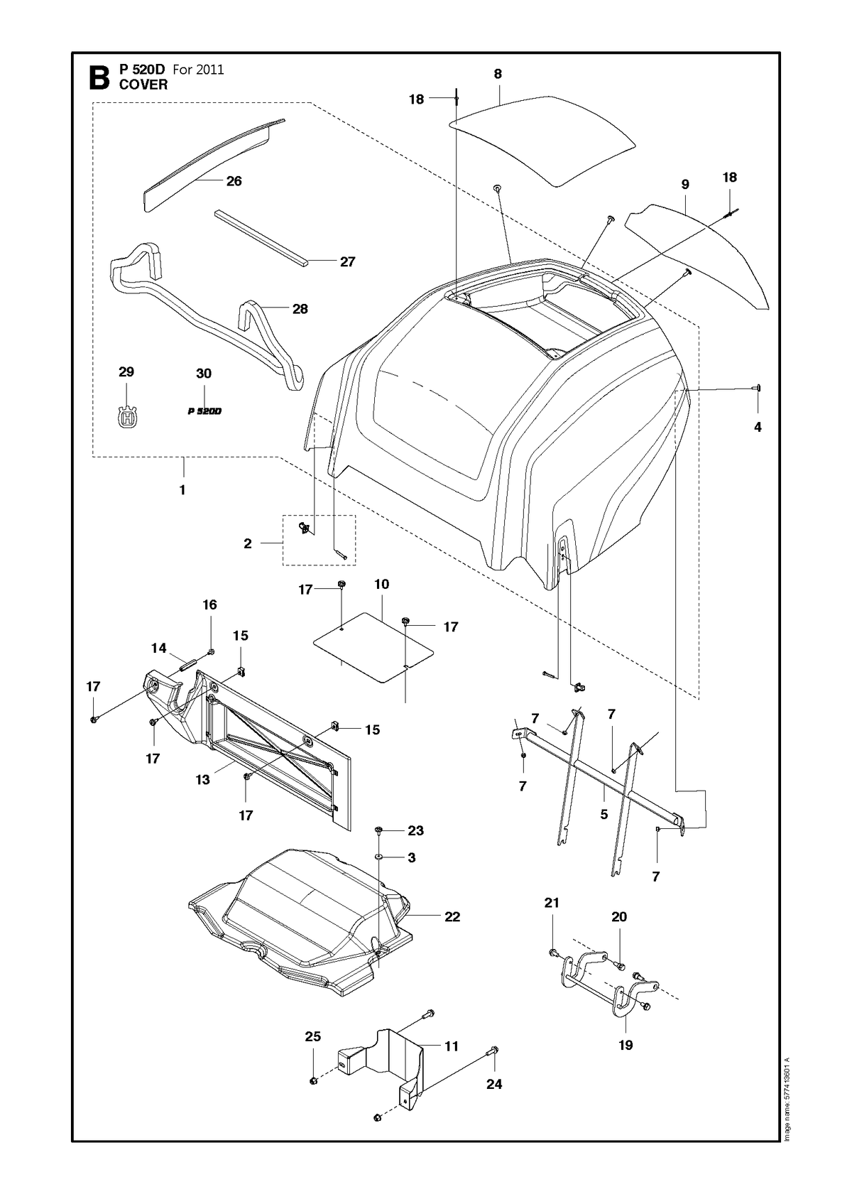 Husqvarna 577051001 onderdelentekening - positie 11