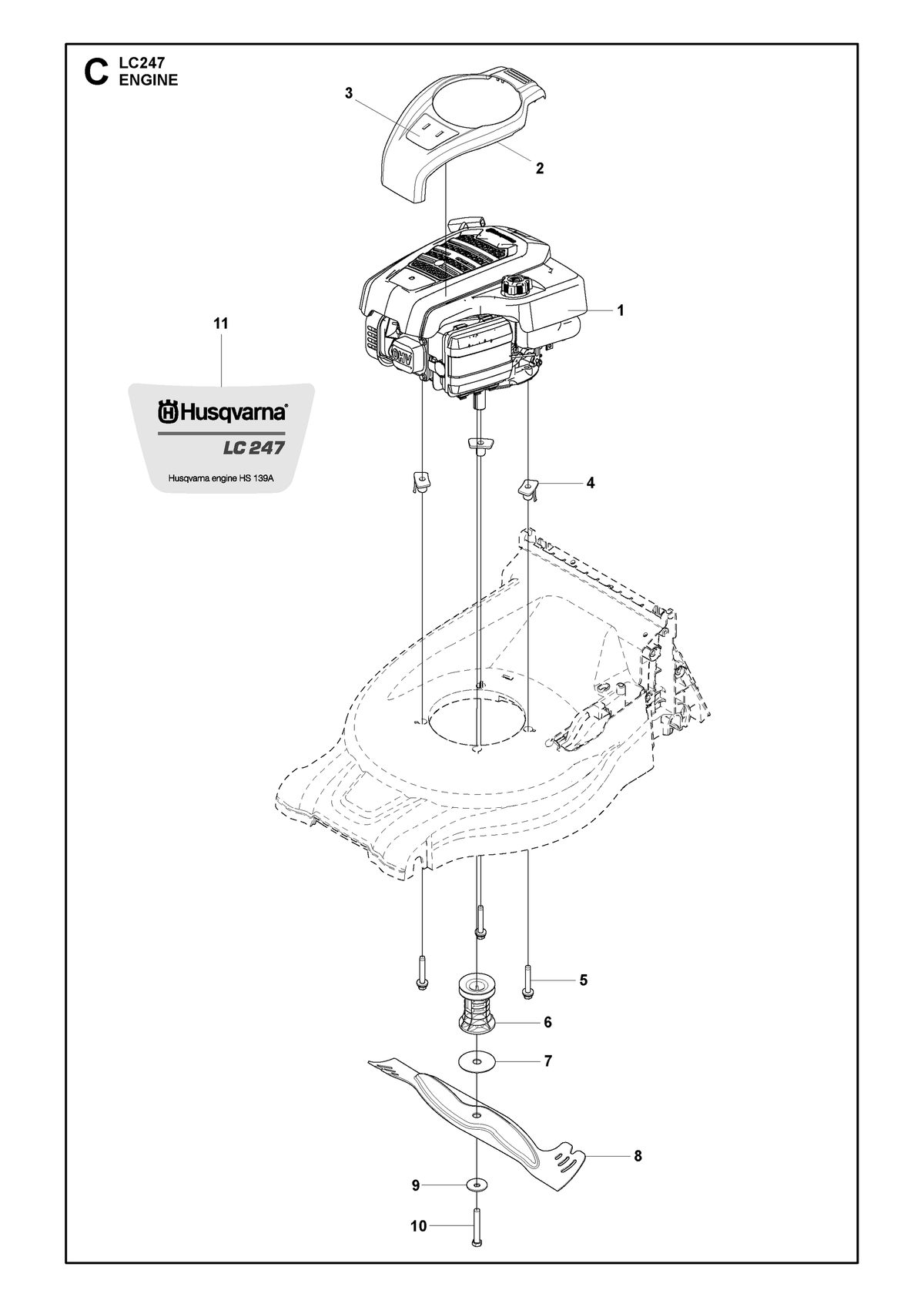 Husqvarna 588645702 onderdelentekening - positie 6