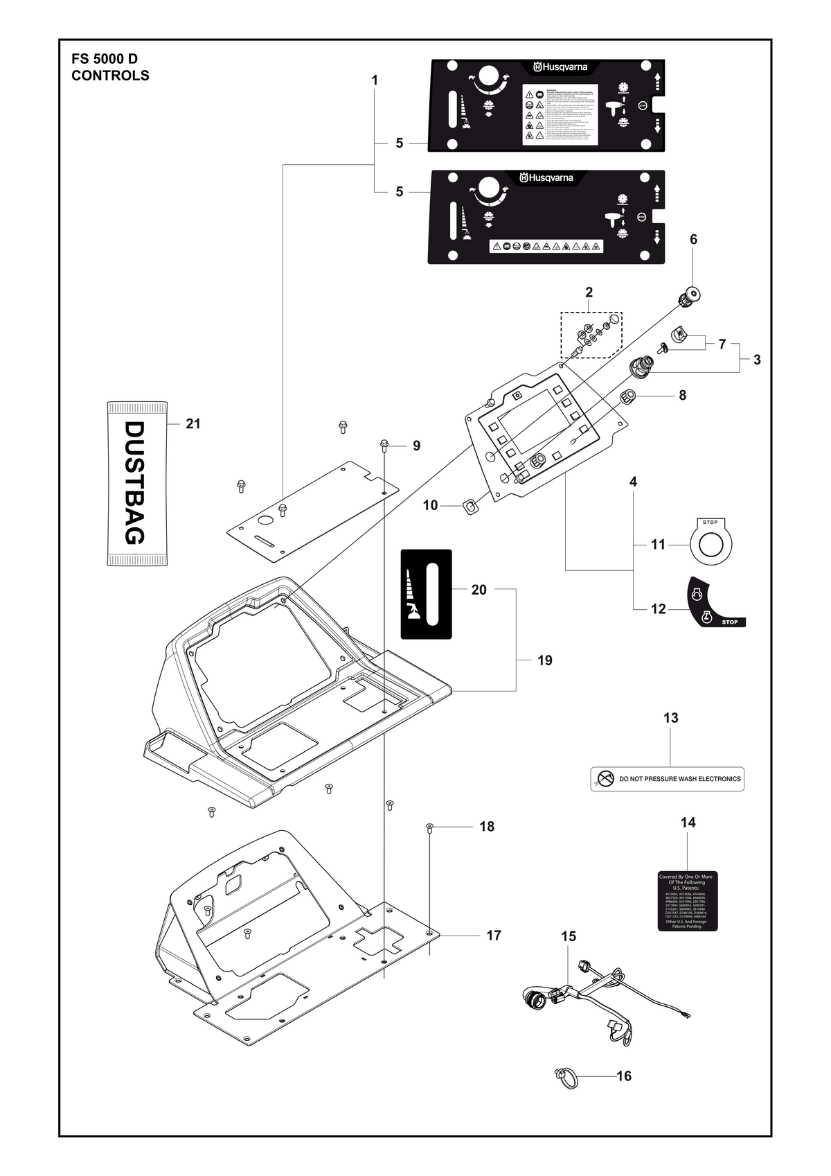 Husqvarna 586831401 onderdelentekening - positie 1