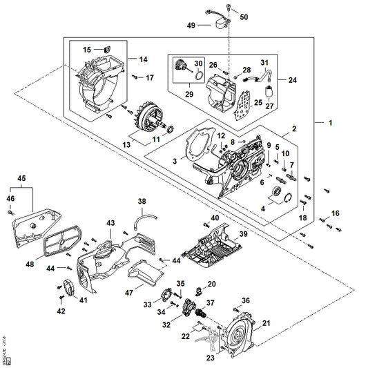 STIHL MA026403200 Oliepomp positie 32 technische tekening