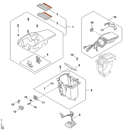 STIHL MA024057600 Veer positie 17 technische tekening