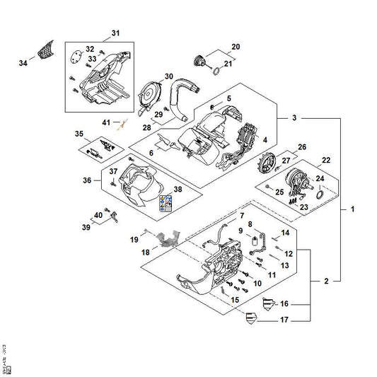 STIHL MA056003200 Ventilator positie 26 technische tekening
