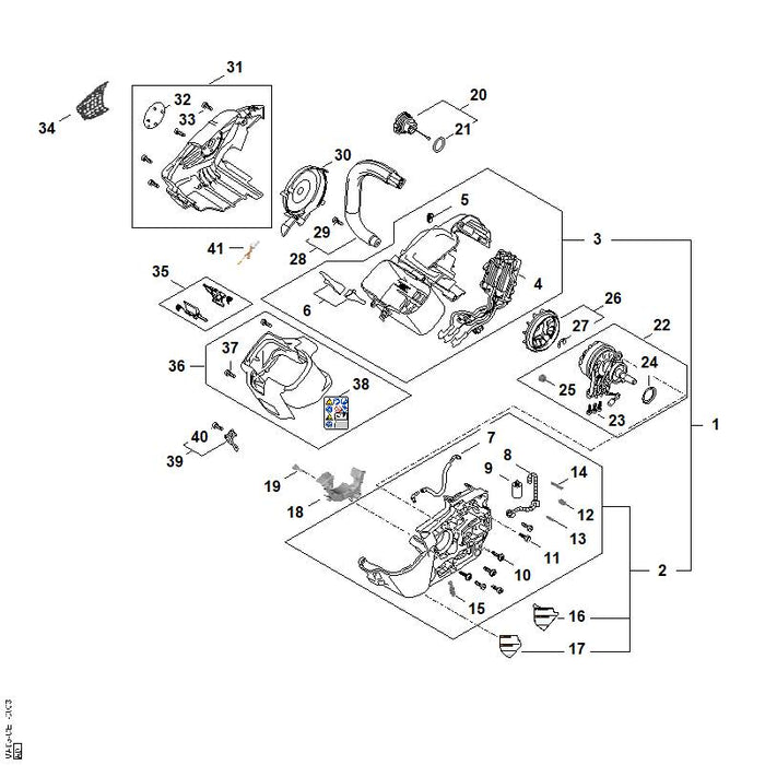 STIHL MA056003200 Ventilator positie 26 technische tekening