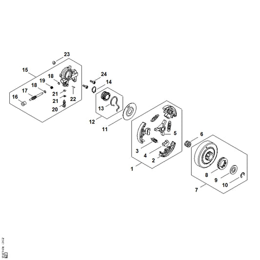 STIHL 9512-933-2379 Naaldkrans 10x16x12 positie 6 technische tekening