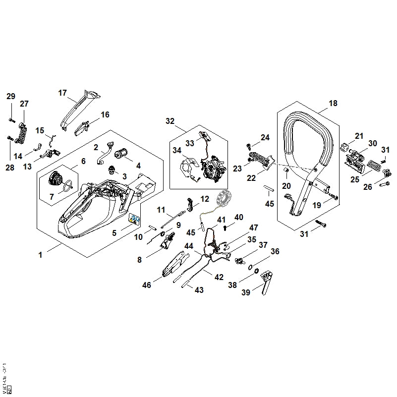 STIHL MB013500823 Tankhuis positie 1 technische tekening