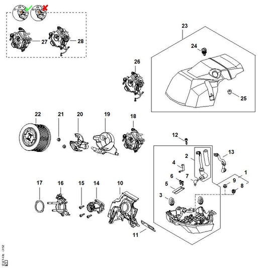 STIHL MB014317000 Contactplaat positie 5 technische tekening