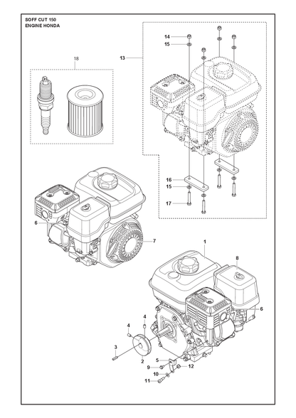 Husqvarna 505630601 onderdelentekening - positie 14