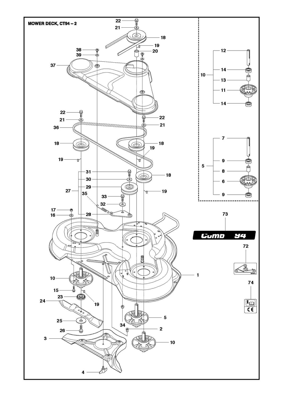 Husqvarna 544065509 onderdelentekening - positie 1