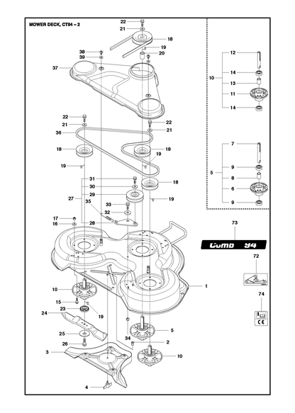 Husqvarna 544065509 onderdelentekening - positie 1
