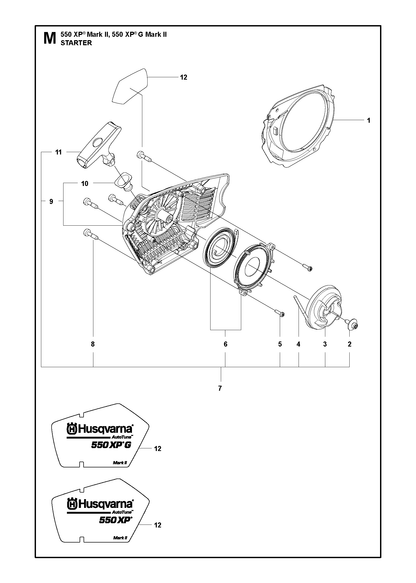 Husqvarna 590613402 onderdelentekening - positie 12