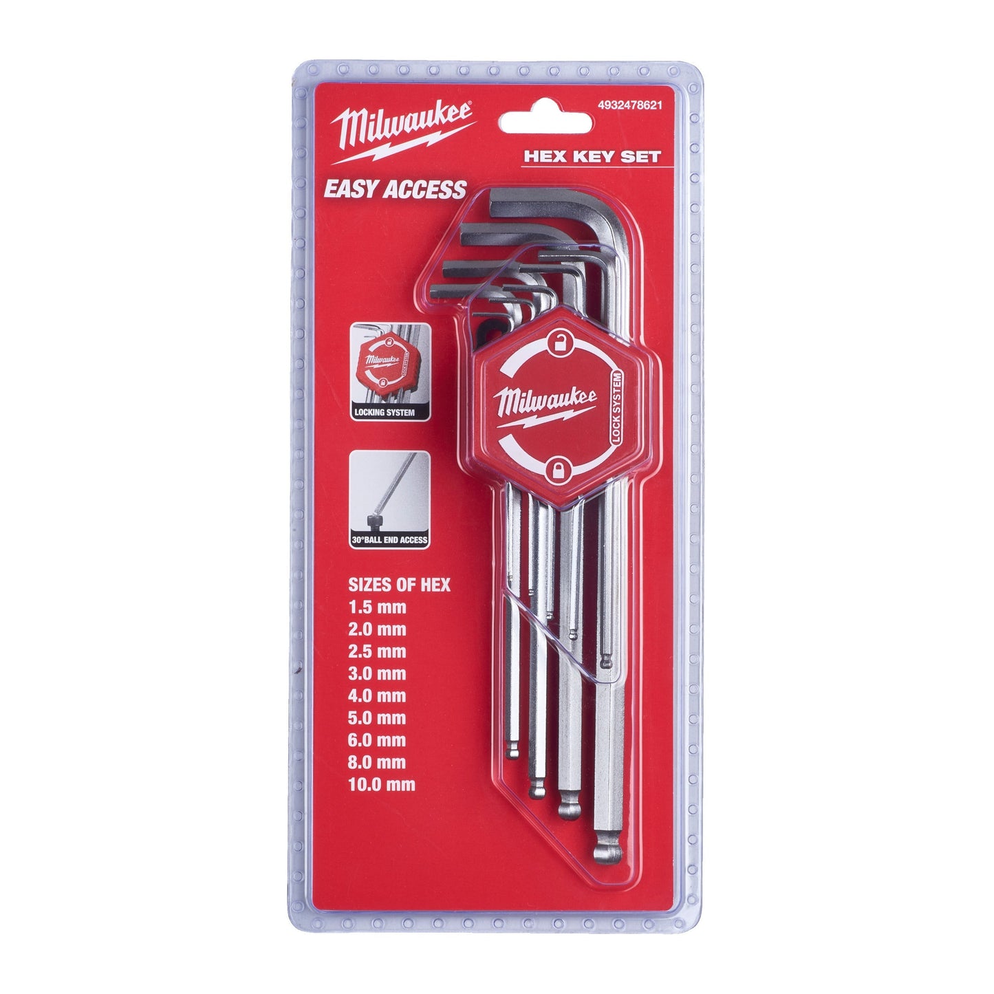 MILWAUKEE® Hex Key Inbussleutelset 9-stuks1