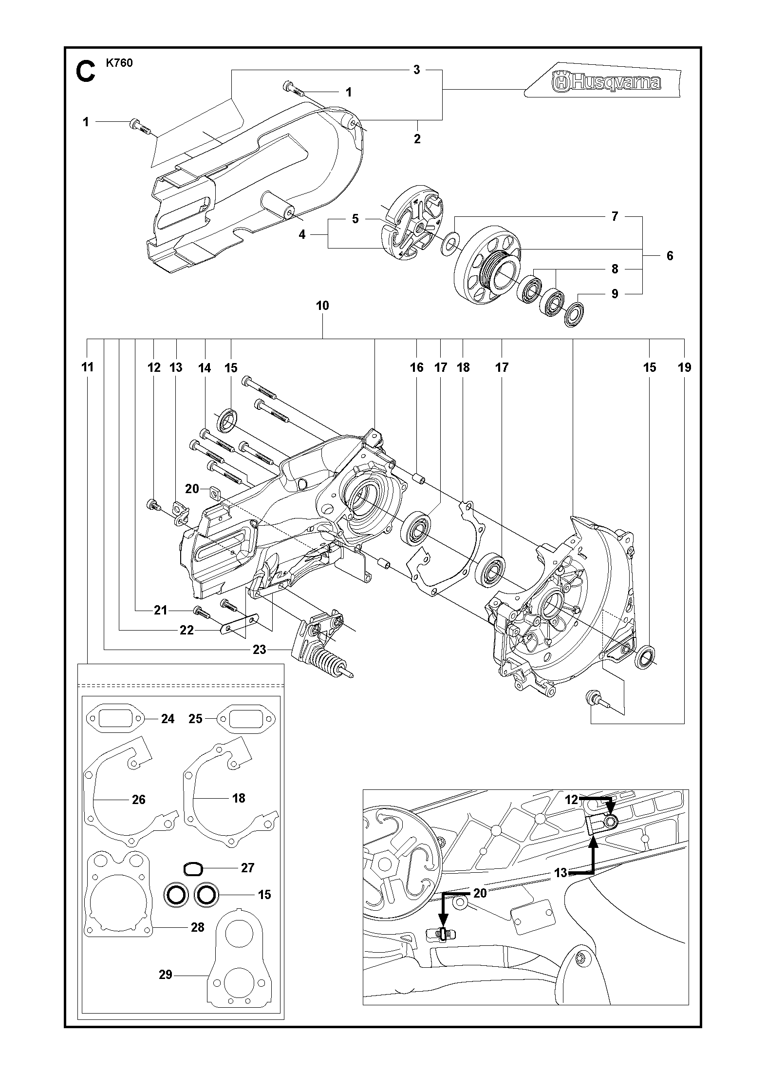Husqvarna 502289202 onderdelentekening - positie 6
