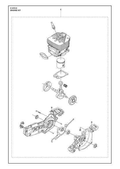 Husqvarna 588992811 onderdelentekening - positie 1