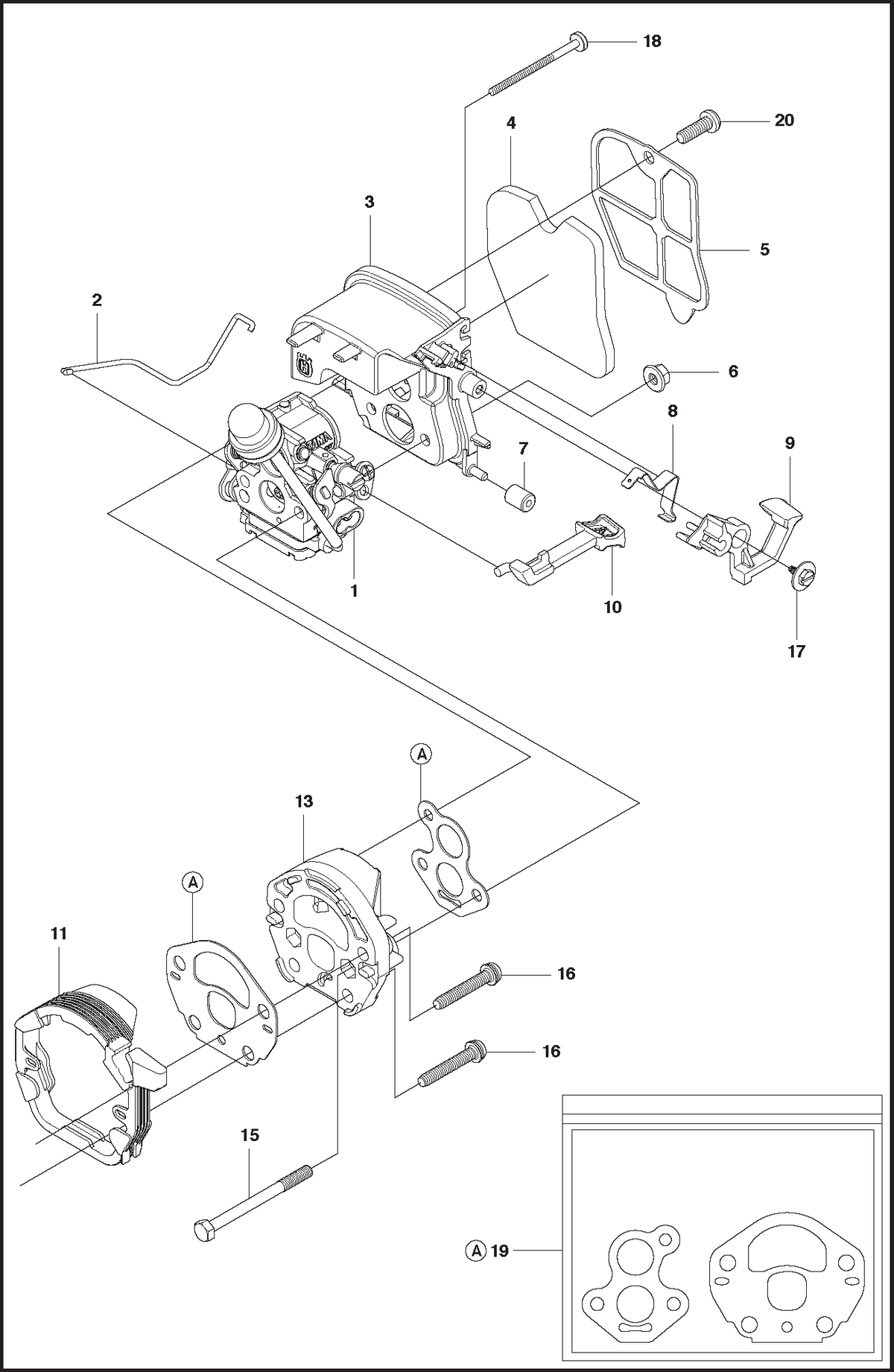 Husqvarna 586936202 onderdelentekening - positie 1