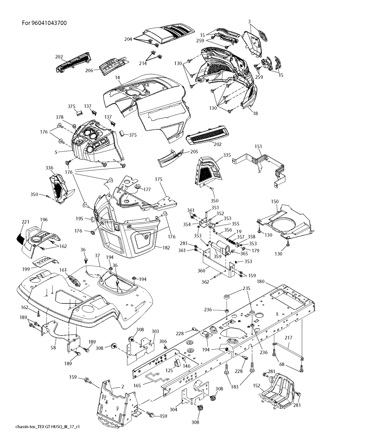 Husqvarna 532439870 onderdelentekening - positie 152