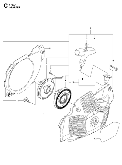Husqvarna 504094102 onderdelentekening - positie 12