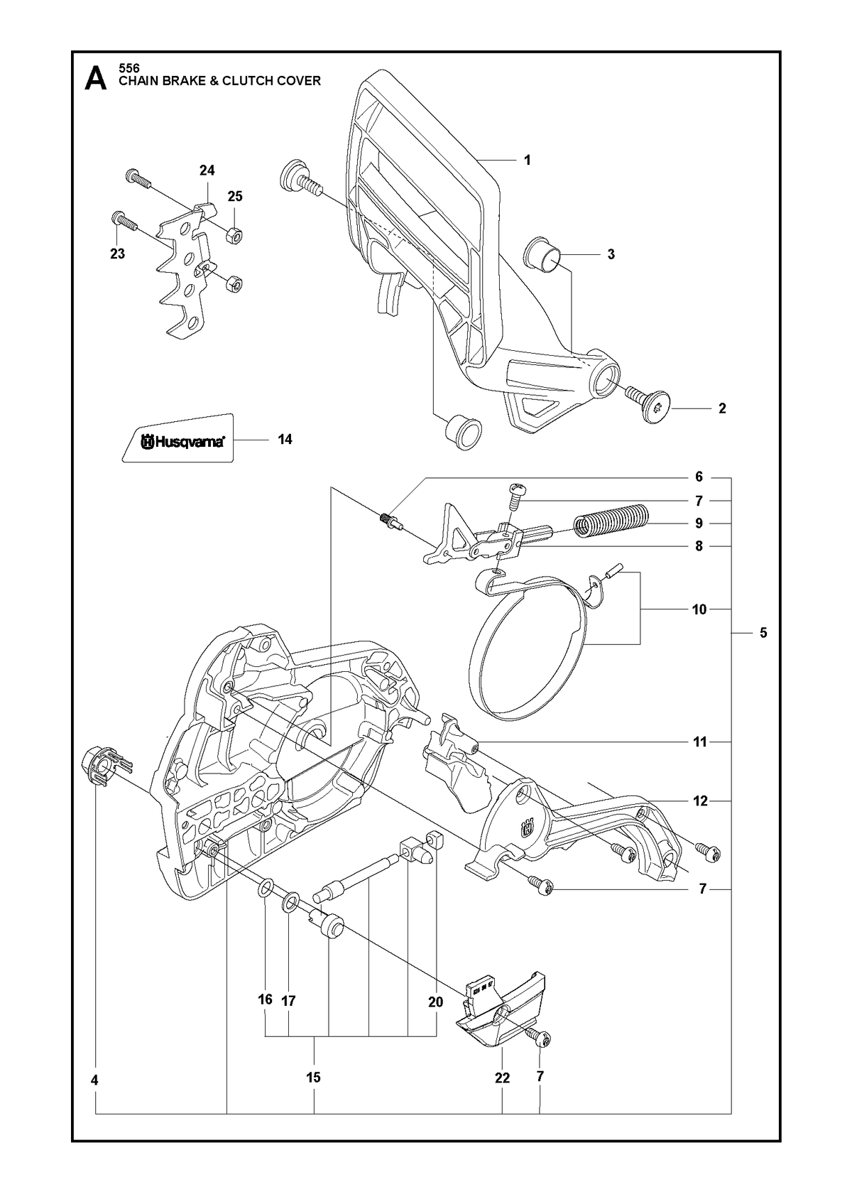 Husqvarna 525250602 onderdelentekening - positie 1