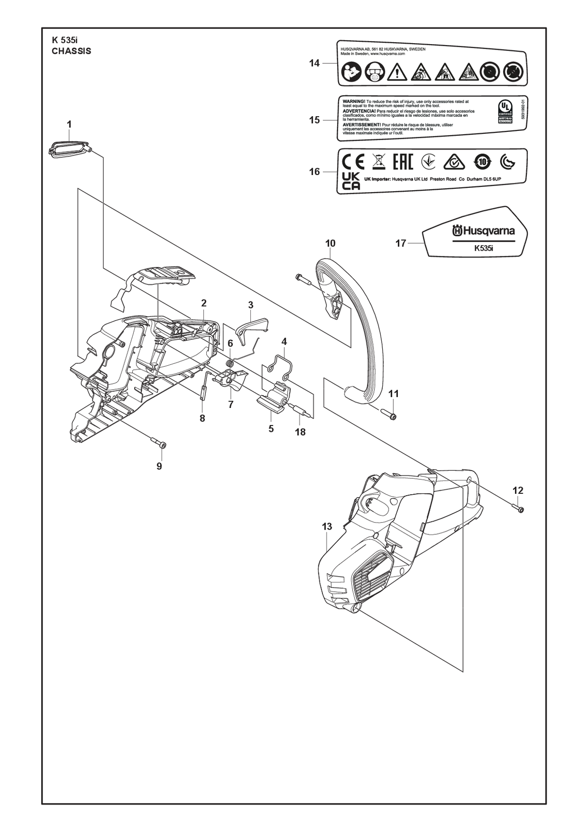Husqvarna 596997001 onderdelentekening - positie 17