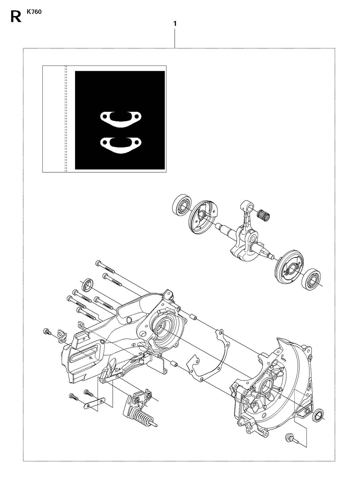 Husqvarna 574364105 onderdelentekening - positie 1