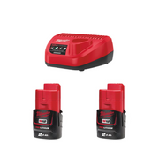 Milwaukee M12 NRG-202 Pack Incl. 2x M12 2.0 Ah Accu en 1x Lader