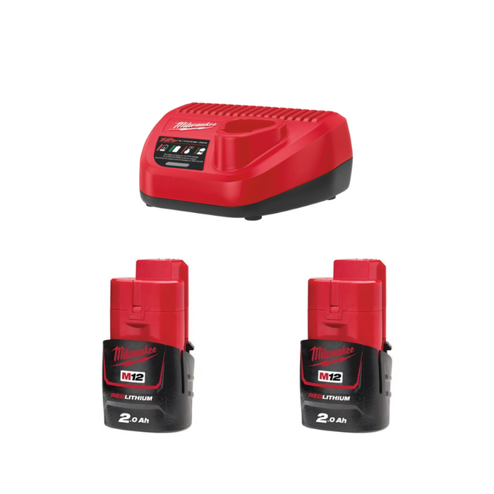 Milwaukee M12 NRG-202 Pack Incl. 2x Accu en 1x Lader