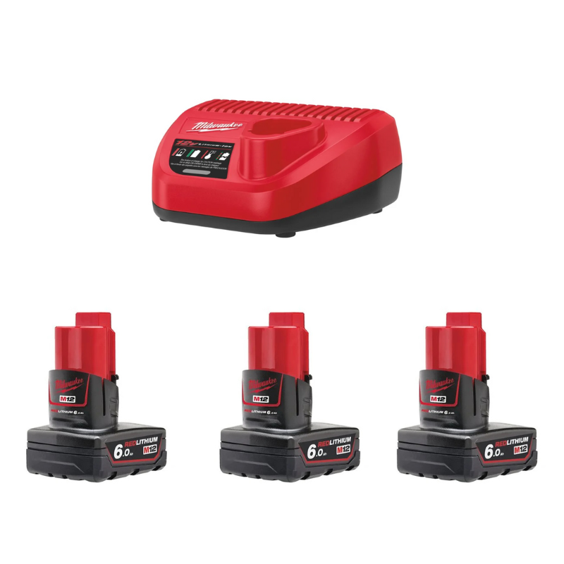 Milwaukee M12 NRG-603 Pack Incl. 3x Accu en 1x Lader