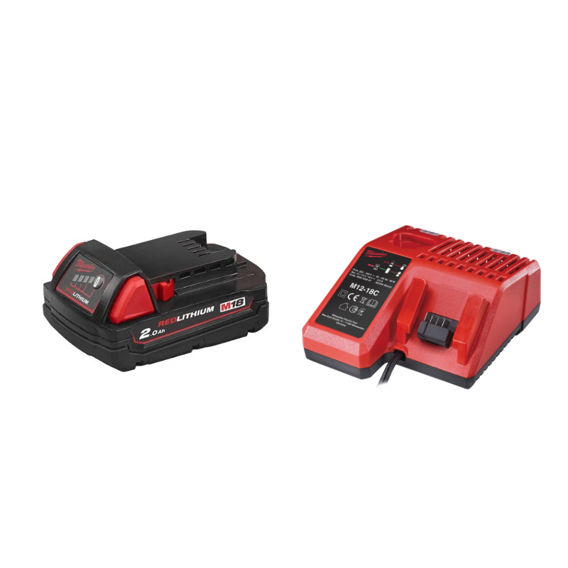 Milwaukee M18 NRG-201 Pack Incl. 1x M18 2.0 Ah Accu en 1x Multilader