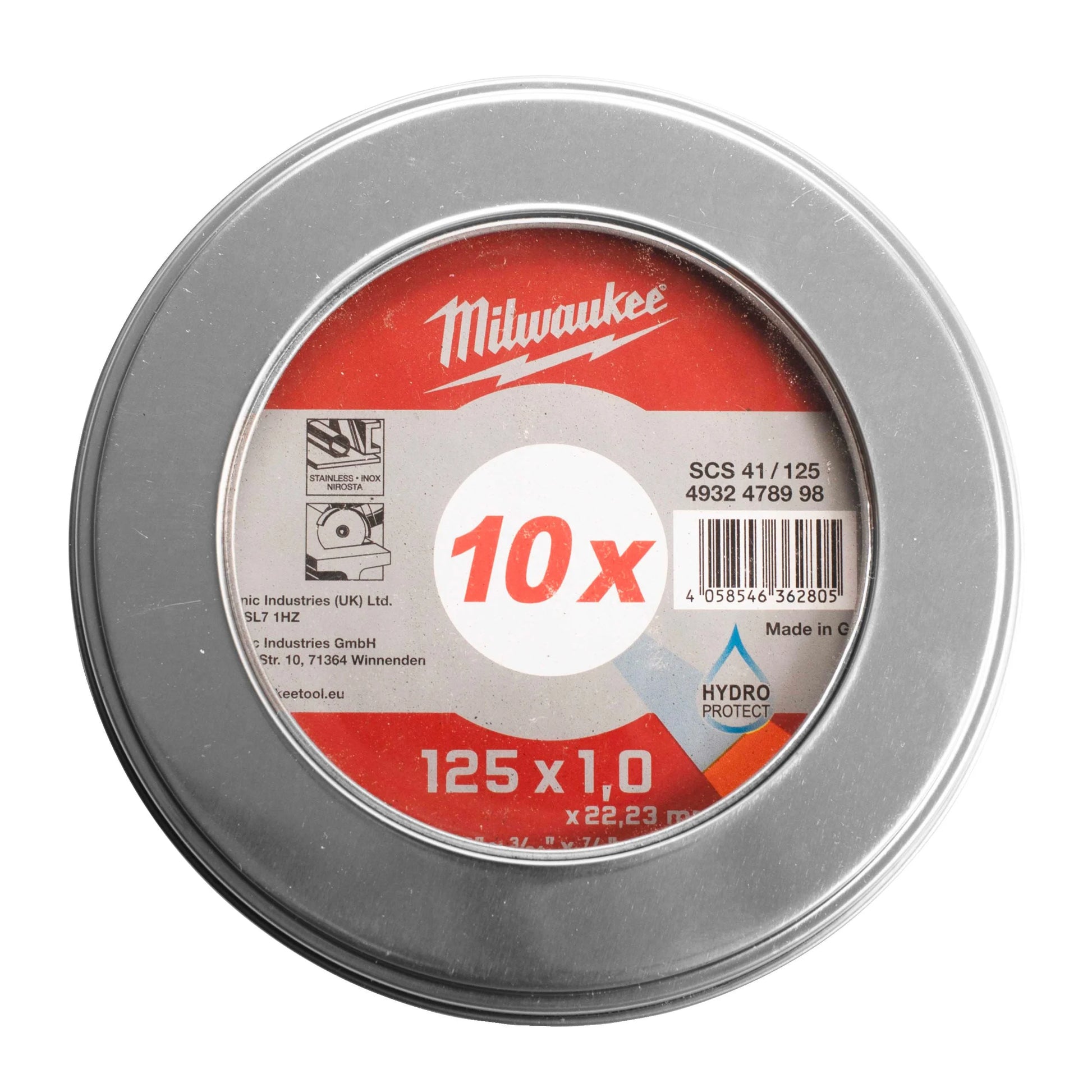 Milwaukee PRO+ metaaldoorslijpschijven 125 x 1 mm 10-delig