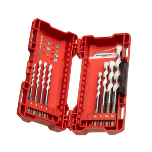 Milwaukee SHOCKWAVE EMEA Multi-Materiaalboren Set (4/5/5/6/6/8/10/12)