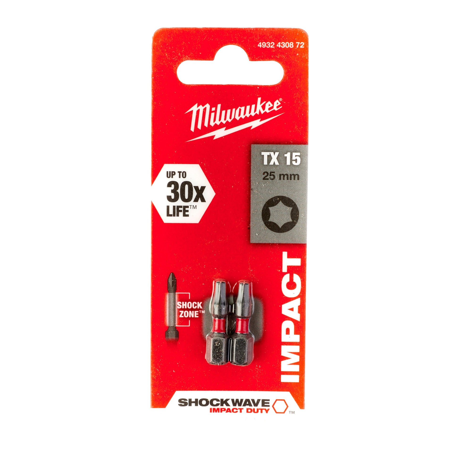 Milwaukee SHOCKWAVE™ IMPACT DUTY schroefbits TX15x25mm pack