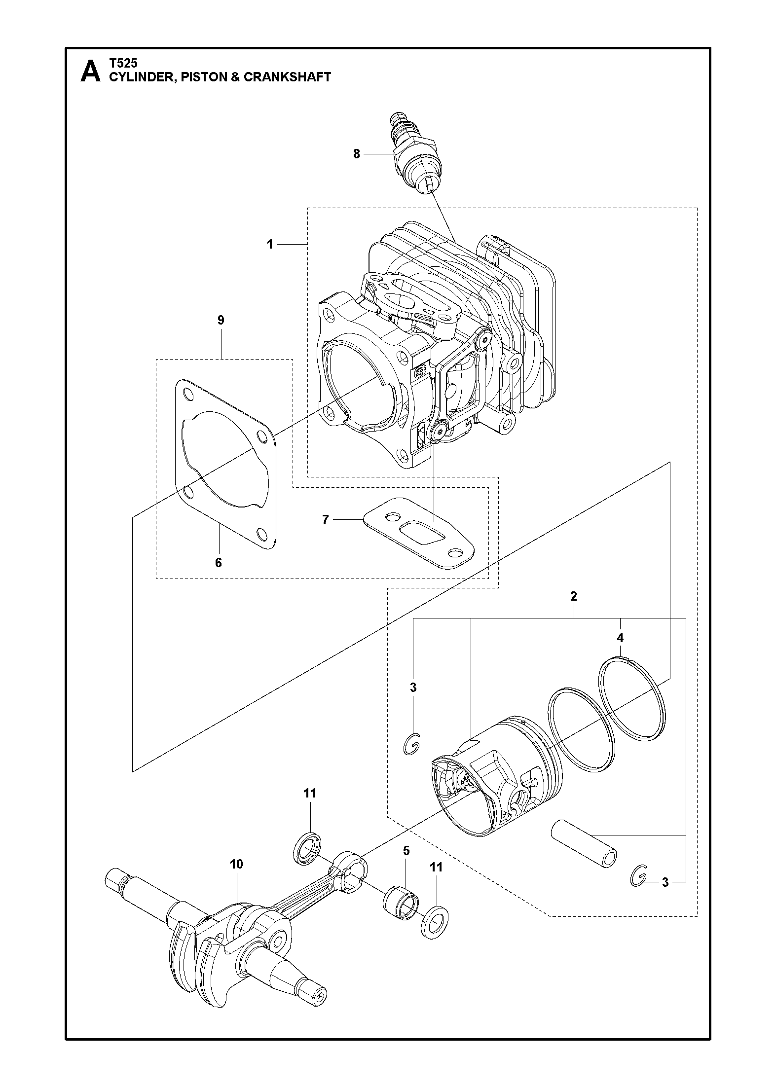 Husqvarna 503235401 onderdelentekening - positie 8
