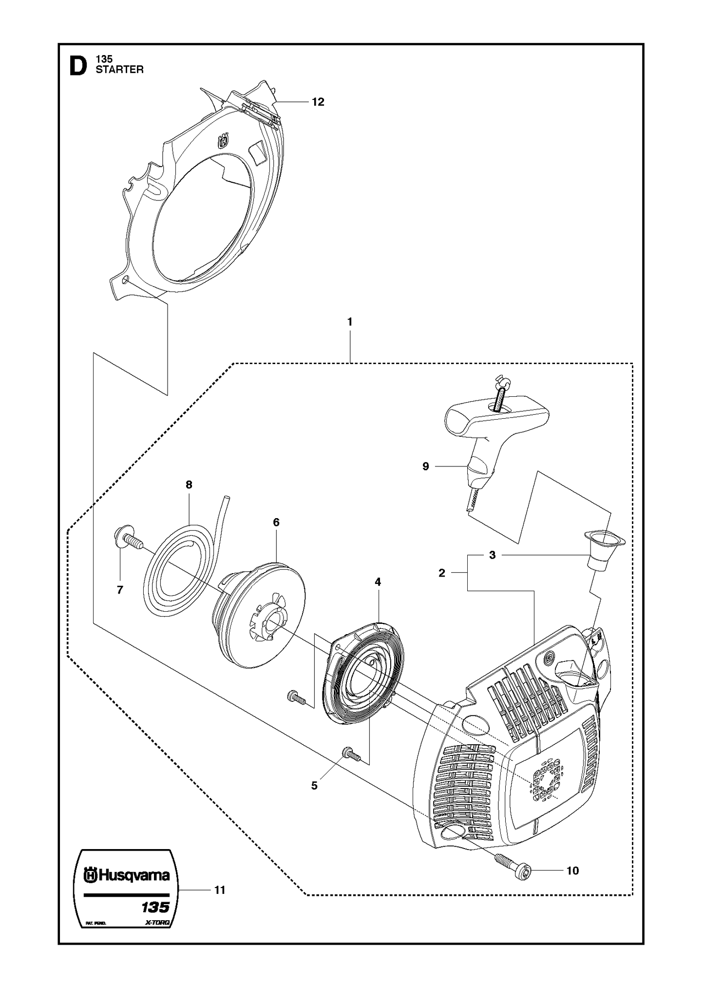 Husqvarna 504596901 onderdelentekening - positie 2